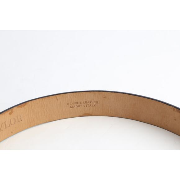 ANN TAYLOR Belt Black Genuine Leather Round Buckle Size S - Picture 6 of 7